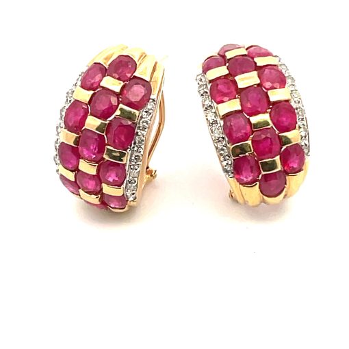 Ruby Diamond Hoop Earrings