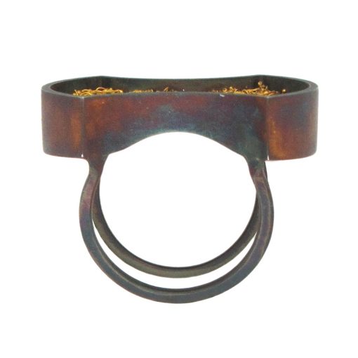 Arata Fuchi: Sterling and Woven Pure Gold Ring - Image 2