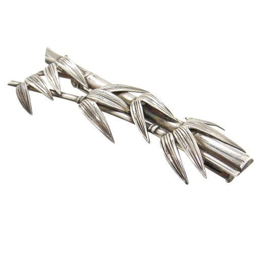 Sterling Bamboo Brooch and Earrings - Image 5