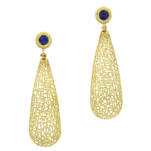 Baiyang Qiu: Sapphire Teardrop Earrings