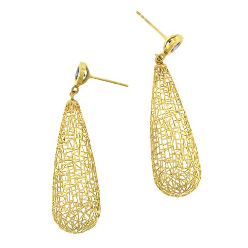 Baiyang Qiu: Sapphire Teardrop Earrings - Image 3