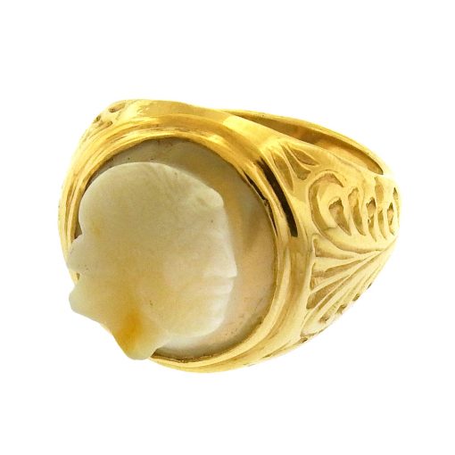 Classical Roman Revival Banded Agate Cameo Ring - Image 4