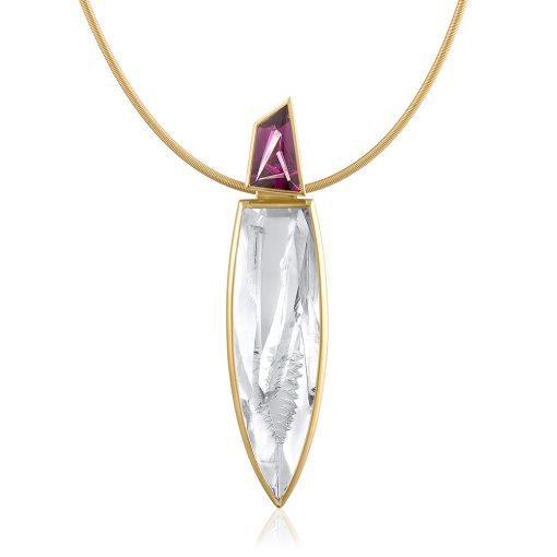 Tom Munsteiner:  Rock Crystal and Garnet Necklace