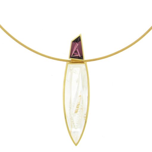 Tom Munsteiner:  Rock Crystal and Garnet Necklace - Image 7