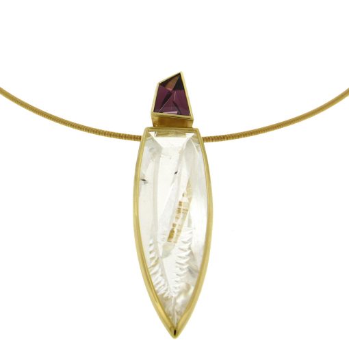 Tom Munsteiner:  Rock Crystal and Garnet Necklace - Image 5