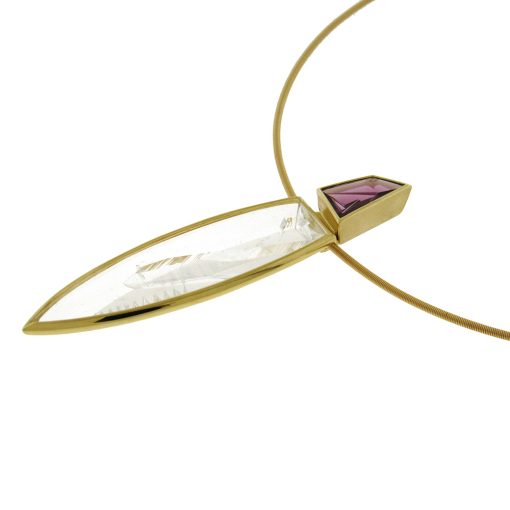 Tom Munsteiner:  Rock Crystal and Garnet Necklace - Image 4