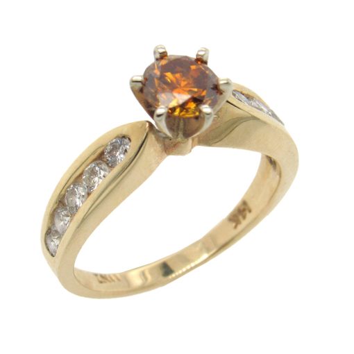 Cognac Diamond Solitaire Ring - Image 5