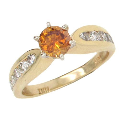 Cognac Diamond Solitaire Ring