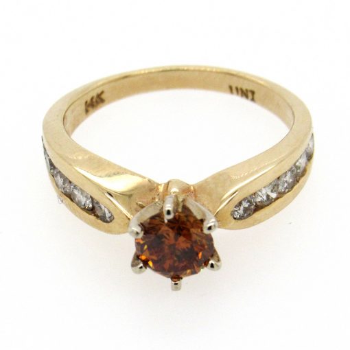 Cognac Diamond Solitaire Ring - Image 2