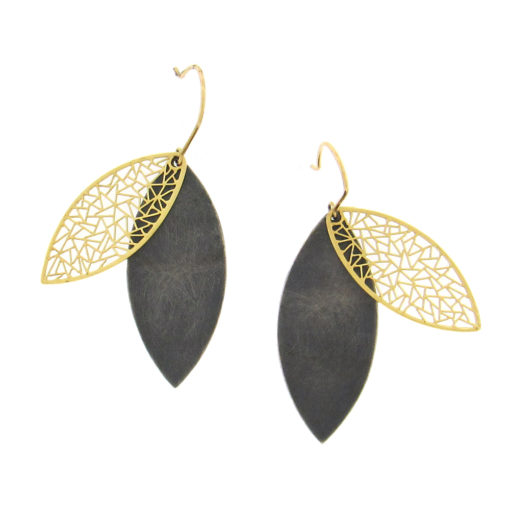 Baiyang Qiu: Marquise Shadow Earrings - Image 2