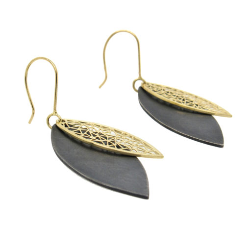 Baiyang Qiu: Marquise Shadow Earrings - Image 6