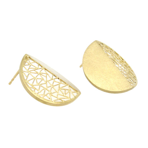 Baiyang Qiu: Lacy Folded Earrings - Image 2