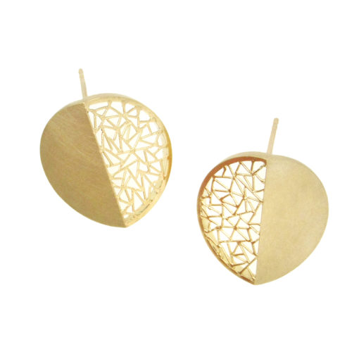 Baiyang Qiu: Lacy Folded Earrings - Image 3