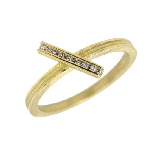 Barbara Heinrich: Diagonal Diamond Stack Ring