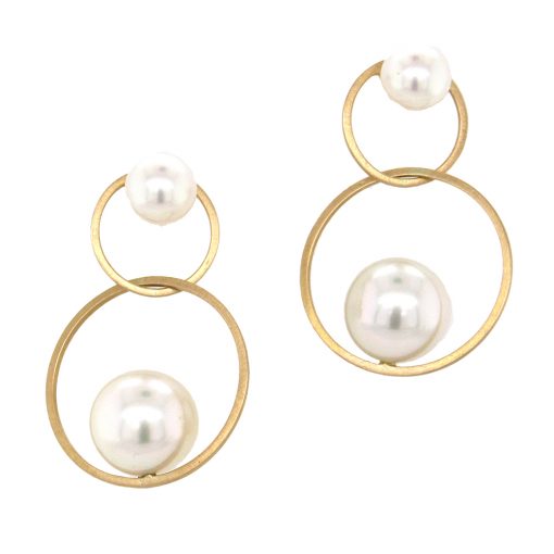 Momoko Kumai:  Intersecting Pearl Earrings