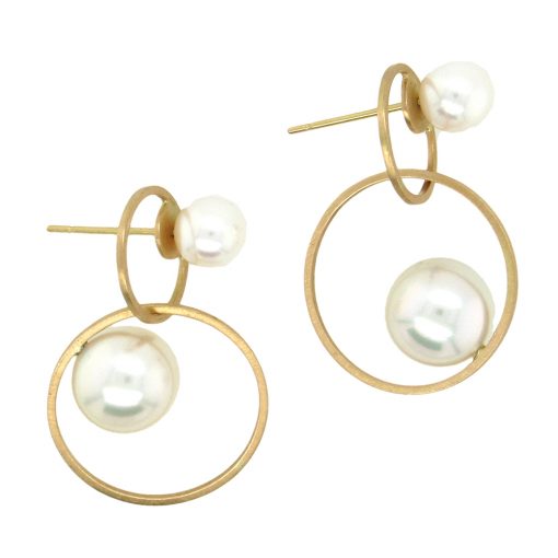 Momoko Kumai:  Intersecting Pearl Earrings - Image 2