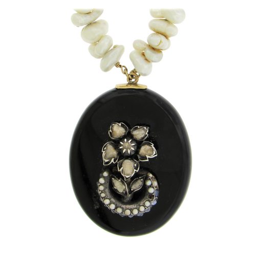 Antique Onyx Diamond Pendant