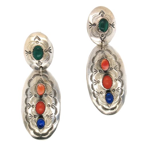 Willie Shaw: Sterling Clip-On Gem-Set Earrings