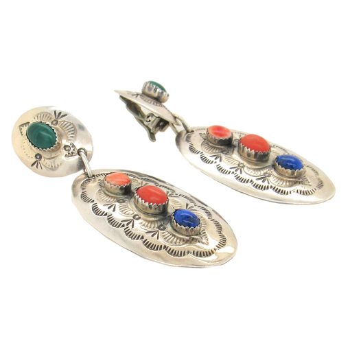 Willie Shaw: Sterling Clip-On Gem-Set Earrings - Image 2