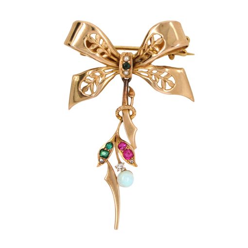 Ribbon Bow Pin Pendant - Image 2