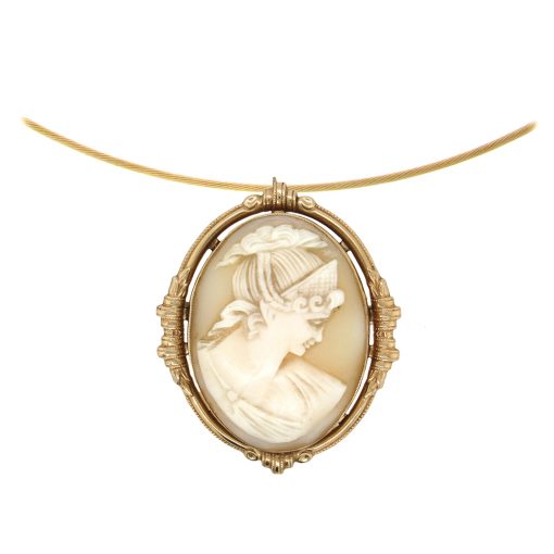 Antique Cameo Brooch Pendant - Image 2