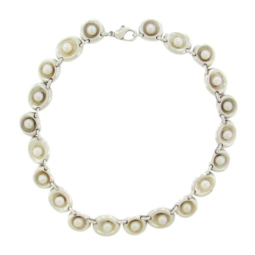 Robert Lee Morris: Sterling Link Freshwater Pearl Choker - Image 2