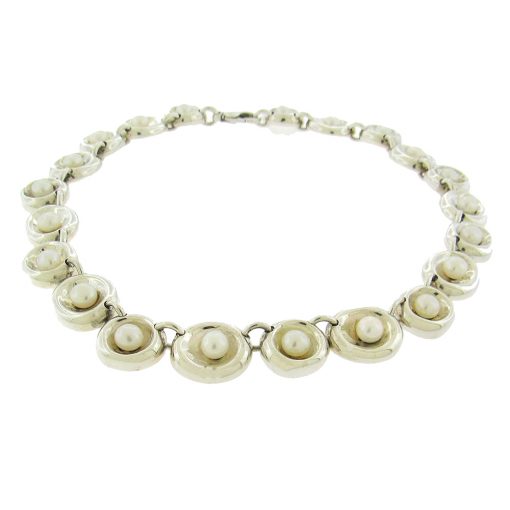 Robert Lee Morris: Sterling Link Freshwater Pearl Choker