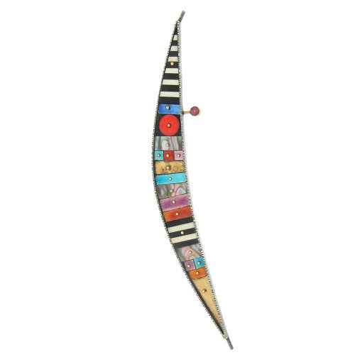 Earl Pardon: Enamel Crescent Brooch - Image 2