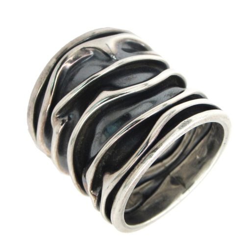 Pleated Wide Sterling Ring