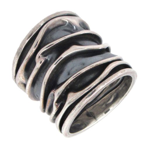 Pleated Wide Sterling Ring - Image 2