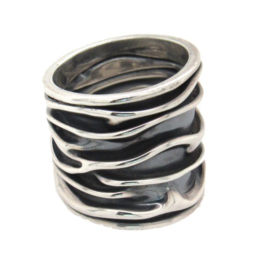 Pleated Wide Sterling Ring - Image 3