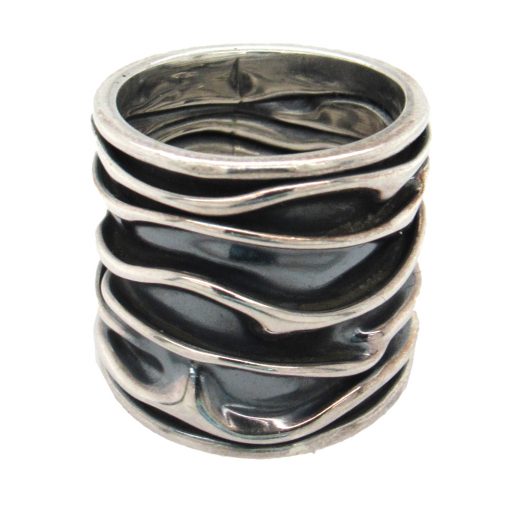 Pleated Wide Sterling Ring - Image 4