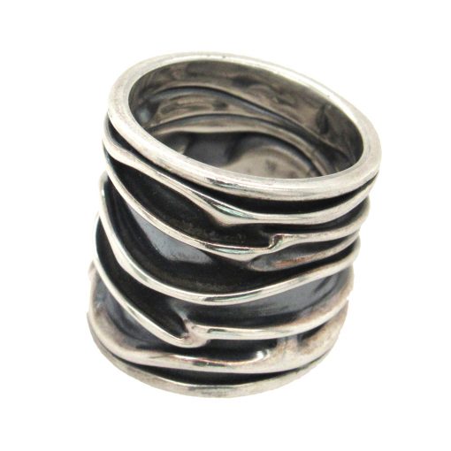 Pleated Wide Sterling Ring - Image 5