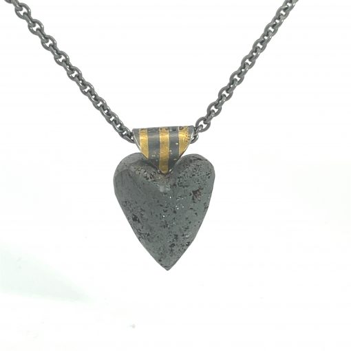 Atelier Zobel: Hematite Heart Necklace - Image 6