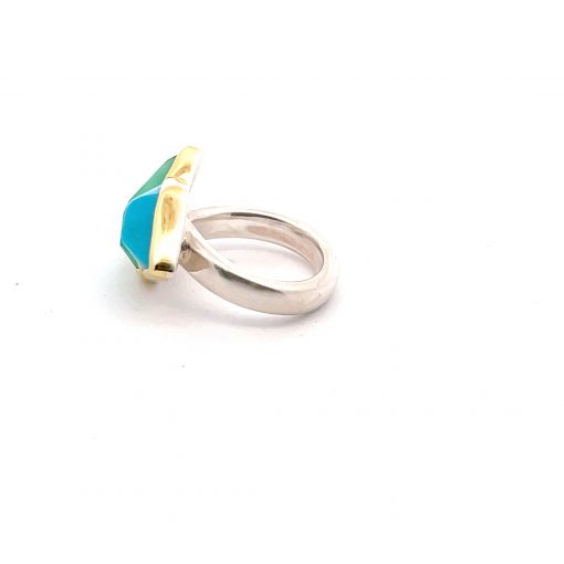 Margoni Studio: Turquoise & Chrysoprase Ring - Image 2