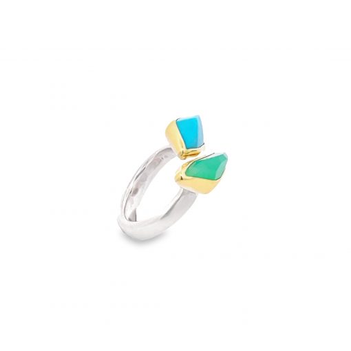 Margoni Studio: Turquoise & Chrysoprase Ring - Image 6