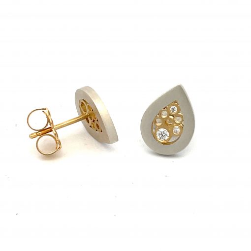 Belle Brooke: Diamond Teardrop Earring Studs - Image 4