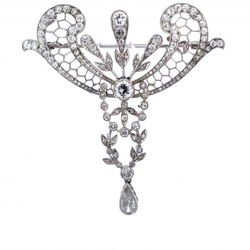 Edwardian Diamond Festoon Brooch - Image 3