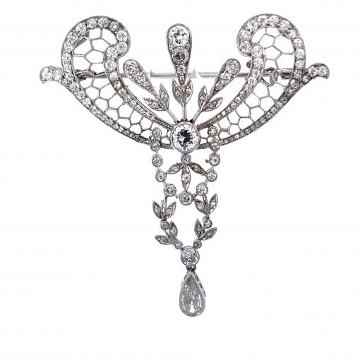 Edwardian Diamond Festoon Brooch - Image 4