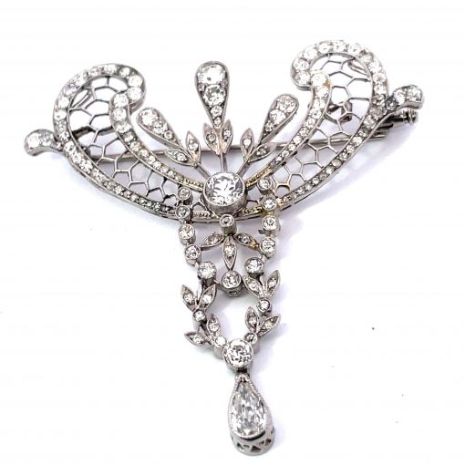 Edwardian Diamond Festoon Brooch - Image 5