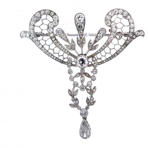 Edwardian Diamond Festoon Brooch - Image 2