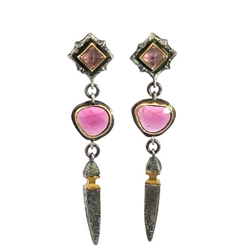 Michael Jensen: Tourmaline Garnet Drop Earrings