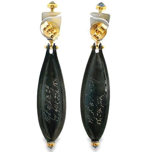 Michael Boyd: Turquoise Black Diamond Earrings - Image 2