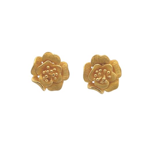 24K Wild Rose Earrings