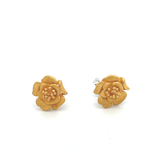 24K Wild Rose Earrings - Image 3